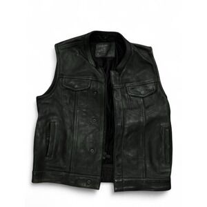 vintage black leather jacket Size L Men‎